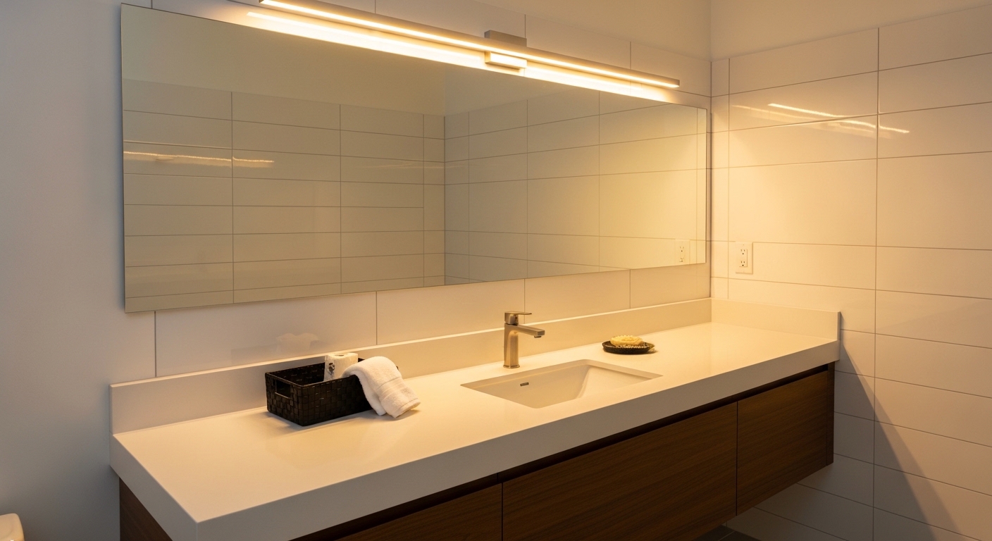 Budget Bathroom Refresh: New Vanity Light, New Mirror, Same Plumbing