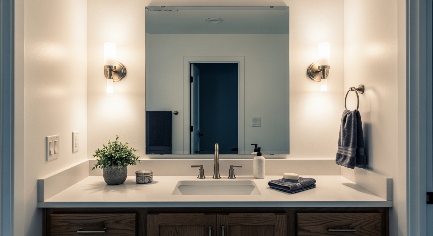 DIY Bathroom Vanity Sconces: How I Ran New Wire for Under $50